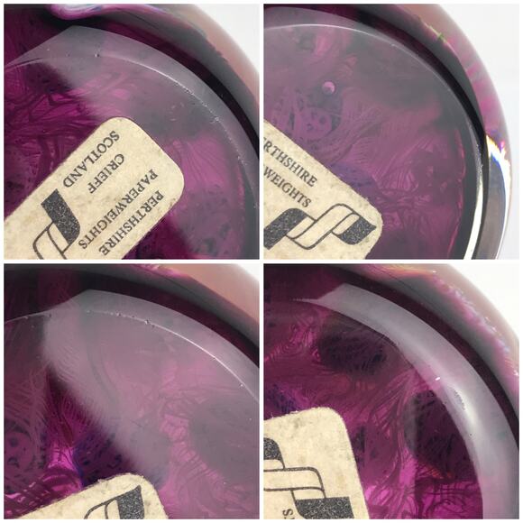 Perthshire PP13 1972 Spaced Millefiori Latticinio Rod Amethyst Paperweight Cert - Picture 11 of 13